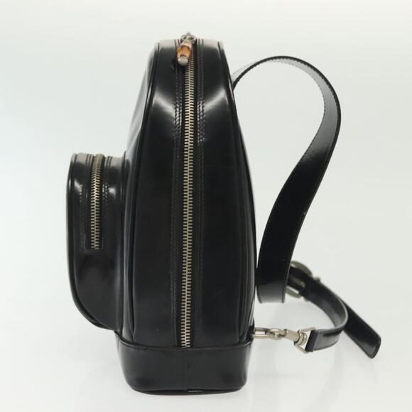GUCCI Bamboo Body Bag Patent Leather Black Silver 003 3444 003 3444 - Picture 4 of 13